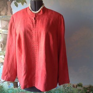 Alfred Dunner Women's Long Sleeve Orange Suit Jacket Blazer Size 20W